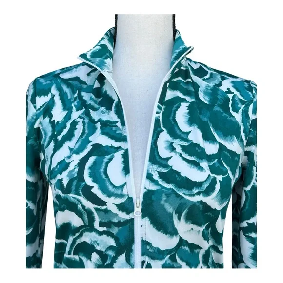 Tommy Bahama Women's Long Sleeve Full Zip Active Jacket Top Size Small Teal - Picture 4 of 17
